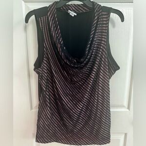 Worthington Black and Pink Lace Top